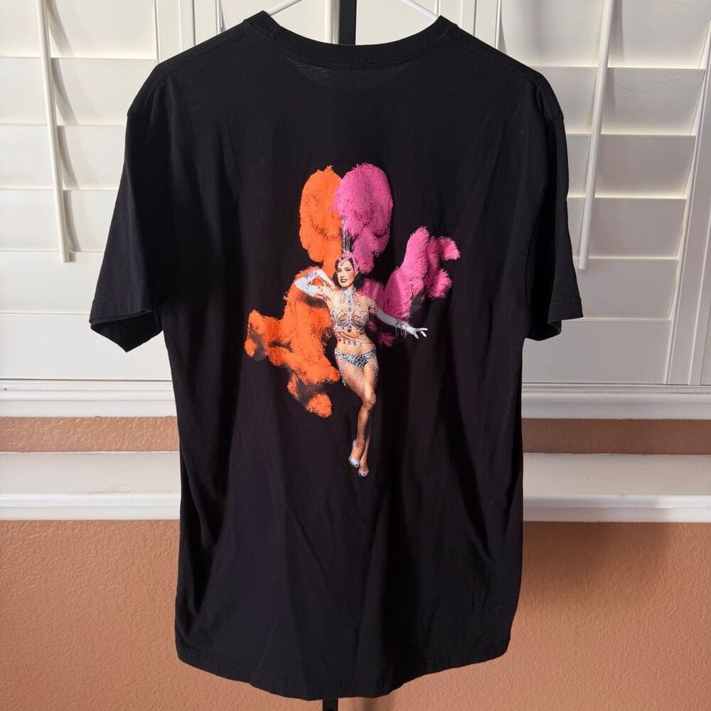 Dita Von Teese Las Vegas Showgirl Black Shirt Sz L Pinup Girl Goth Glam Vamp Alt
